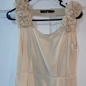 Backless Off White Midi Dress